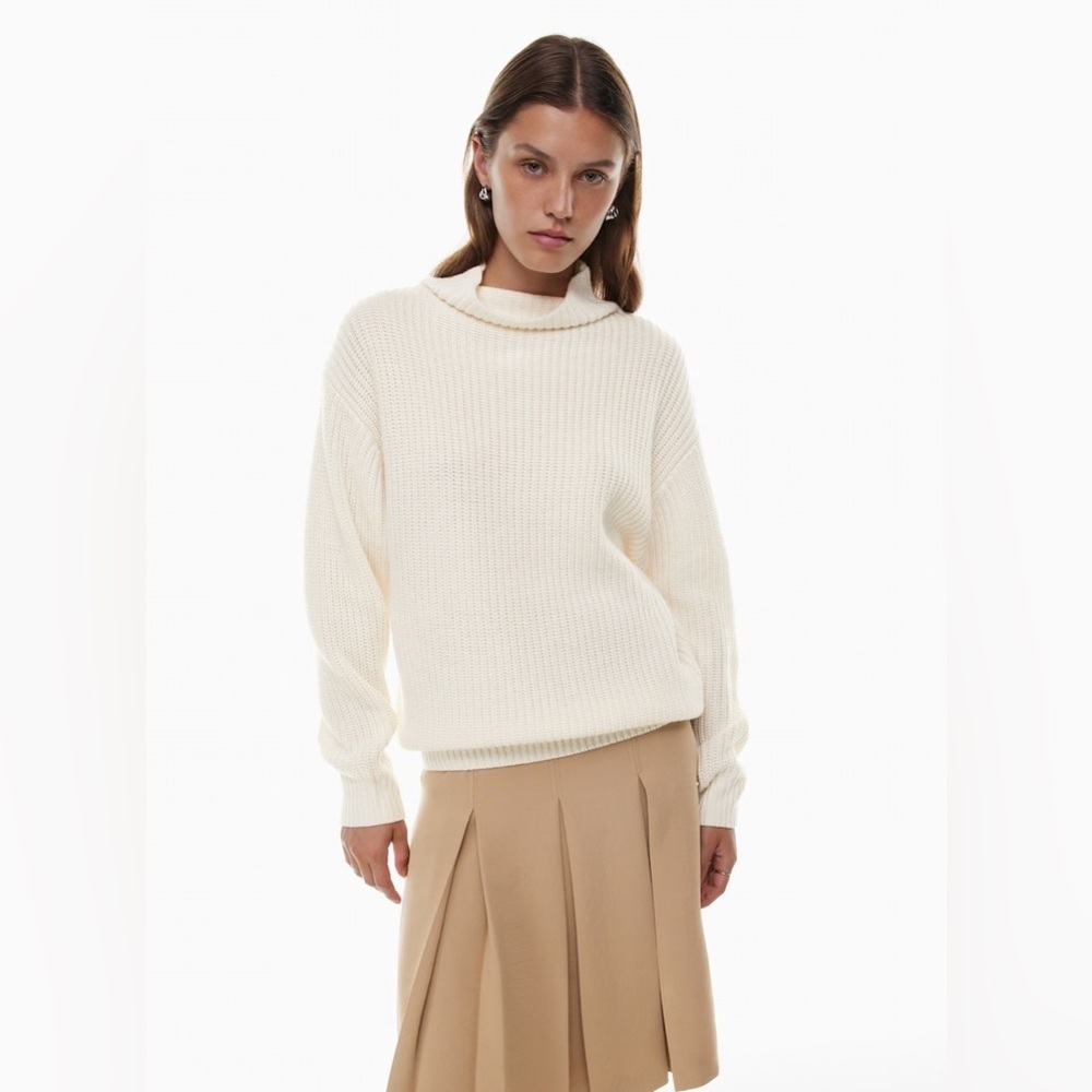 Aritzia Wilfred Montpellier Merino Wool Cream Textured Sweater Size Small